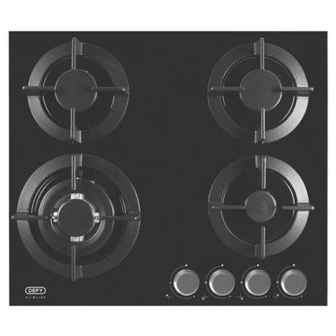 Defy Hob 600mm Gas Wok Glass Black